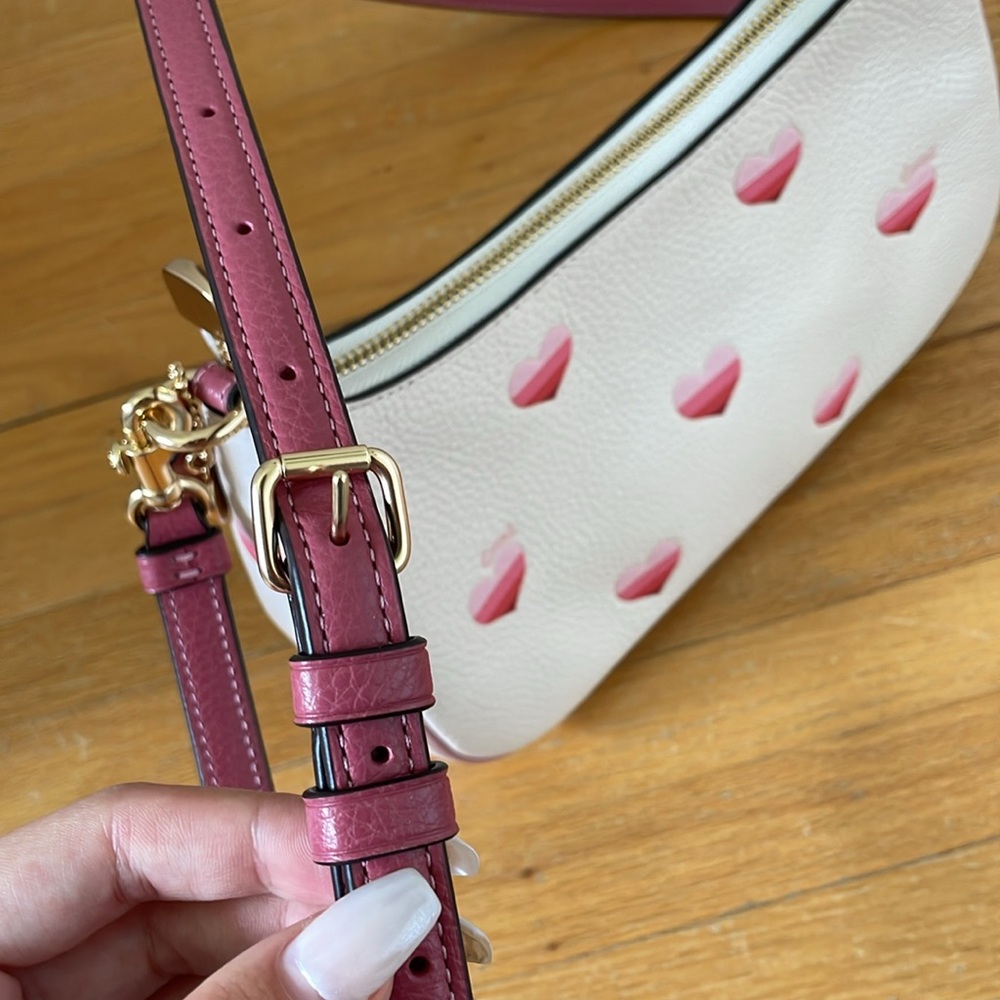 Coach Teri Crossbody Heart Design Leather Bag - Picture 8 of 8